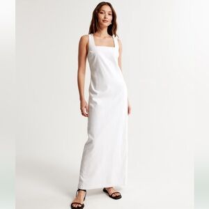 Abercrombie Linen-Blend Shift Maxi Dress